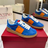 Valentino Upvillage Sneakers with Vlogo Patch Unisex Suede Blue