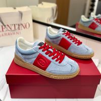 Valentino Upvillage Sneakers with Vlogo Patch Unisex Suede Sky Blue