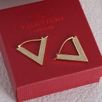 Valentino V Detail Earrings In Metal With Swarovski Crystals Gold