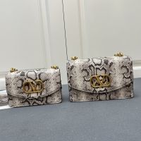 Valentino Vain Shoulder Bag In Python Leather Grey