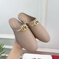 Valentino Vlogo Gate Mules Women Calfskin Taupe