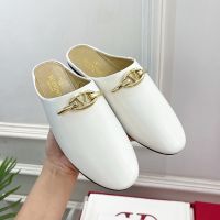 Valentino Vlogo Gate Mules Women Calfskin White