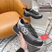 Valentino VLogo Shegoes Sneakers Unisex Leather and Mesh Black/Grey
