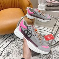 Valentino VLogo Shegoes Sneakers Unisex Leather and Mesh White/Pink