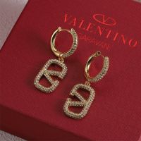 Valentino VLogo Signature Embellished Earrings In Metal With Crystals Gold