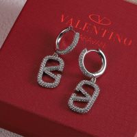 Valentino VLogo Signature Embellished Earrings In Metal With Crystals Silver
