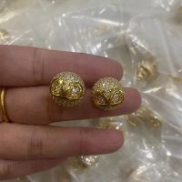 Valentino VLogo Signature Hemisphere Earrings In Metal With Crystals Gold