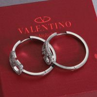 Valentino Vlogo Signature Pin Earrings In Metal With Crystals Silver