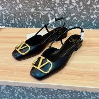 Valentino VLogo Signature Slingback Flats 20MM Women Calfskin Black