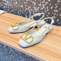 Valentino VLogo Signature Slingback Flats 20MM Women Calfskin White