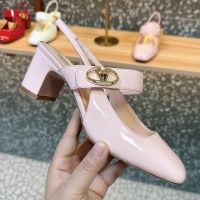 Valentino VLogo Locker Slingback Pumps 60MM Women Patent Leather Cherry