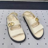 Valentino Vlogo Locker Sandals Women Calfskin Beige