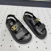 Valentino Vlogo Locker Sandals Women Calfskin Black