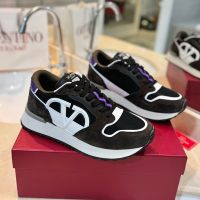 Valentino Vlogo Pace Sneakers Unisex Suede and Fabric Coffee