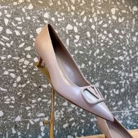 Valentino VLogo Signature Pumps 45MM Women Matching Calfskin Taupe