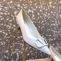 Valentino VLogo Signature Pumps 45MM Women Matching Calfskin White