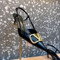 Valentino VLogo Signature Slingback Pumps 50MM Women Calfskin Black