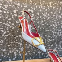Valentino VLogo Signature Slingback Pumps 50MM Women Calfskin White