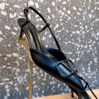 Valentino VLogo Signature Slingback Pumps 50MM Women Matching Calfskin Black