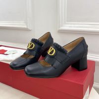 Valentino Vlogo Signature Pumps 55MM Women Fringed Calfskin Black