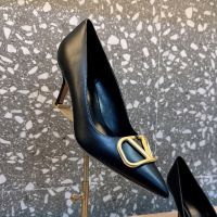Valentino VLogo Signature Pumps 75MM Women Calfskin Black
