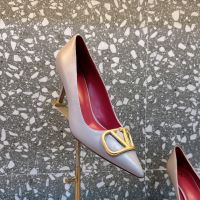 Valentino VLogo Signature Pumps 75MM Women Calfskin Taupe