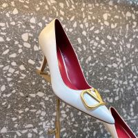 Valentino VLogo Signature Pumps 75MM Women Calfskin White