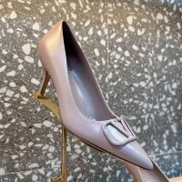 Valentino VLogo Signature Pumps 75MM Women Matching Calfskin Taupe