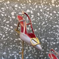 Valentino VLogo Signature Slingback Pumps 80MM Women Calfskin Taupe