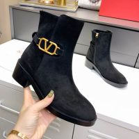 Valentino VLogo Signature Ankle Boots 30MM Women Suede Black