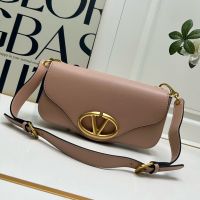 Valentino Vlogo Signature Messenger Bag In Nappa Leather Cherry