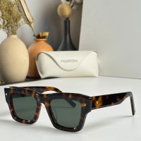 Valentino VLS106A Squared Sunglasses Acetate Frame Brown